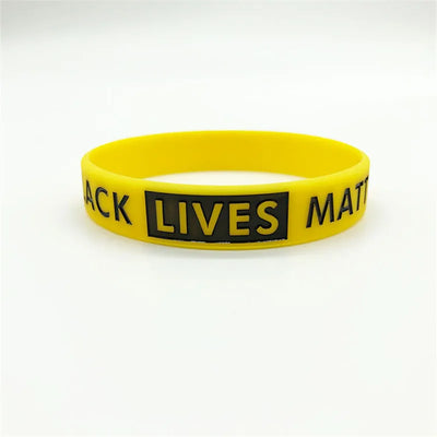 SOMESOOR Black Lives Matter Design Silicone Bracelet Wristband Rubber Melanin Racial Resist Power Fist Bangle For Men Women Gift