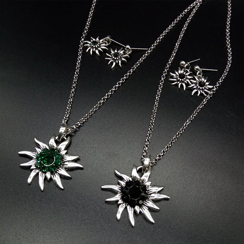 Edelweiss Necklace and Stud Earrings Women&