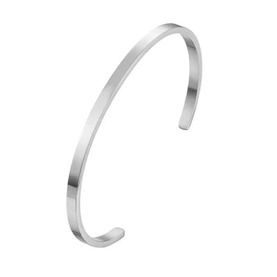 Unisex Simple Stainless Steel Opening Bangle Bracelet For Lovers Can Be DIY Alphanumeric