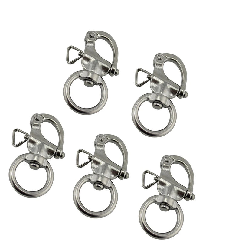 5PCS 65mm 76mm Stainless Steel 316 Quick Release Lifting Swivel Snap Heavy Duty Safety Chain Shackles Rigging Hardware