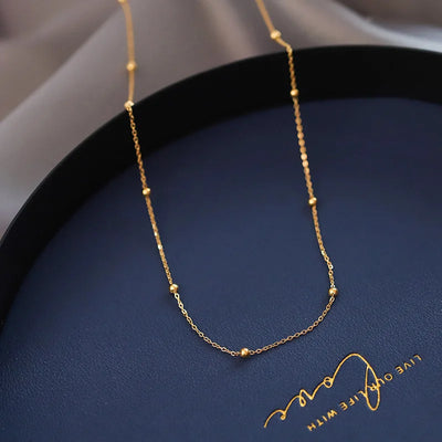 XIYANIKE 316L Stainless Steel Gold Color Ball Necklaces Simple Thick Chain Choker 2021 New Gift For Women Fashion Party Jewelry