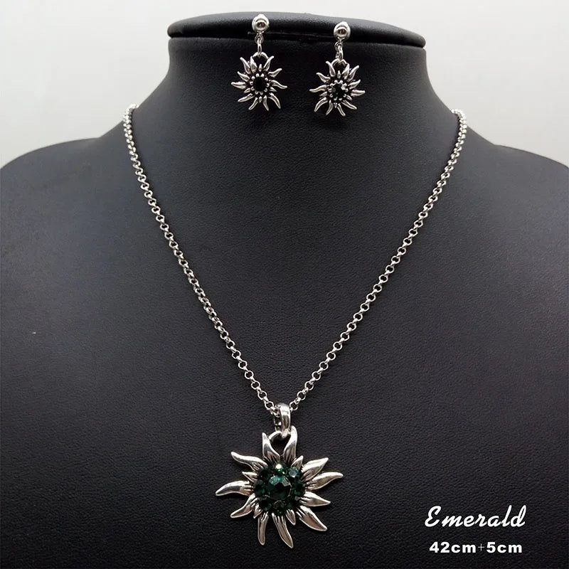 Edelweiss Necklace and Stud Earrings Women&