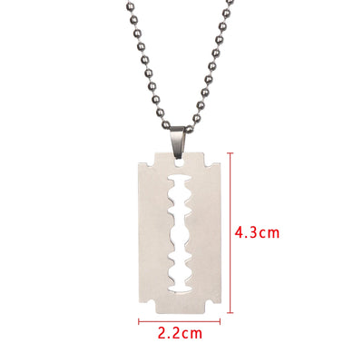 Stainless Steel Razor Blades Pendant Necklaces Men Jewelry Steel Male Shaver Shape Necklace