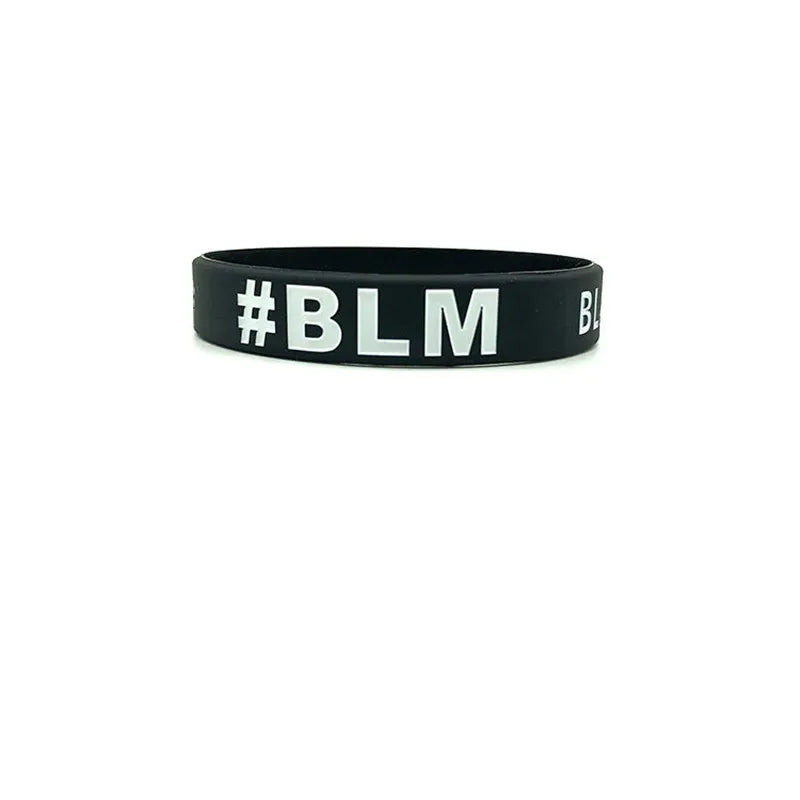 SOMESOOR Black Lives Matter Design Silicone Bracelet Wristband Rubber Melanin Racial Resist Power Fist Bangle For Men Women Gift