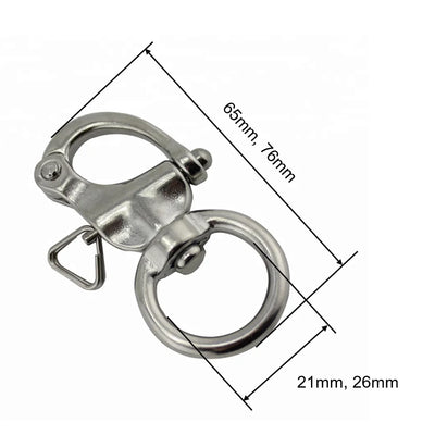 5PCS 65mm 76mm Stainless Steel 316 Quick Release Lifting Swivel Snap Heavy Duty Safety Chain Shackles Rigging Hardware