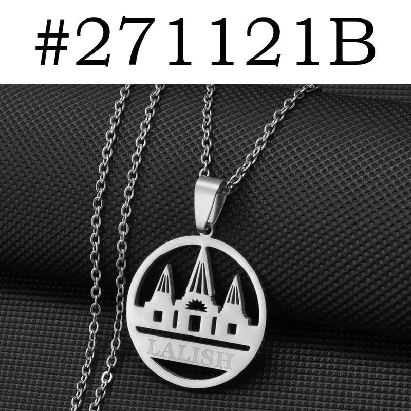 Anniyo Yezidi Lalish Pendant Necklaces Stainless Steel Holiest Temple of the Yazidis Jewelry 