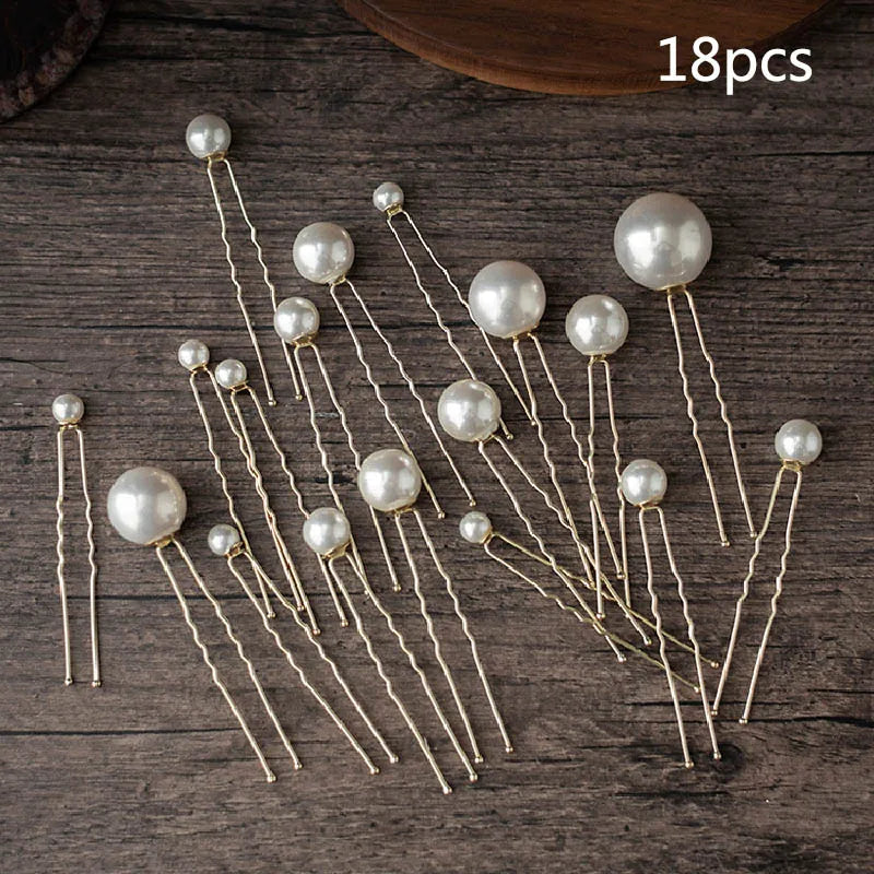 U Shaped Red Hairpins Hair Clips Wedding Hair Accessories For Women Rose Flower Headpieces Forks Bride Headdress Hair Jewelry