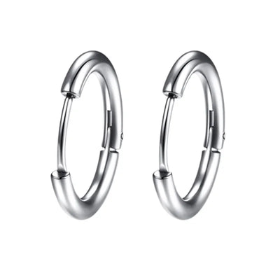 1 pair Women/Man Stainless Steel Small Hoops Earring Piercing Ear Cartilage Tragus Simple Thin Circle Anti-allergic Ear Buckle