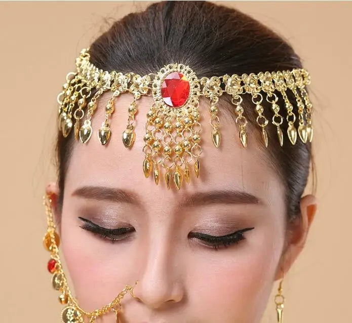 Hair decoration hair band head Dance show out indian jewelry head Accessories belly dance Bohemian Boho Coin head chain hair