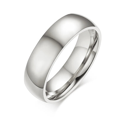 Letdiffery Simple 2/4/6/8mm Stainless Steel Wedding Rings Golden Smooth Women Men Couple Ring Fashion Jewelry