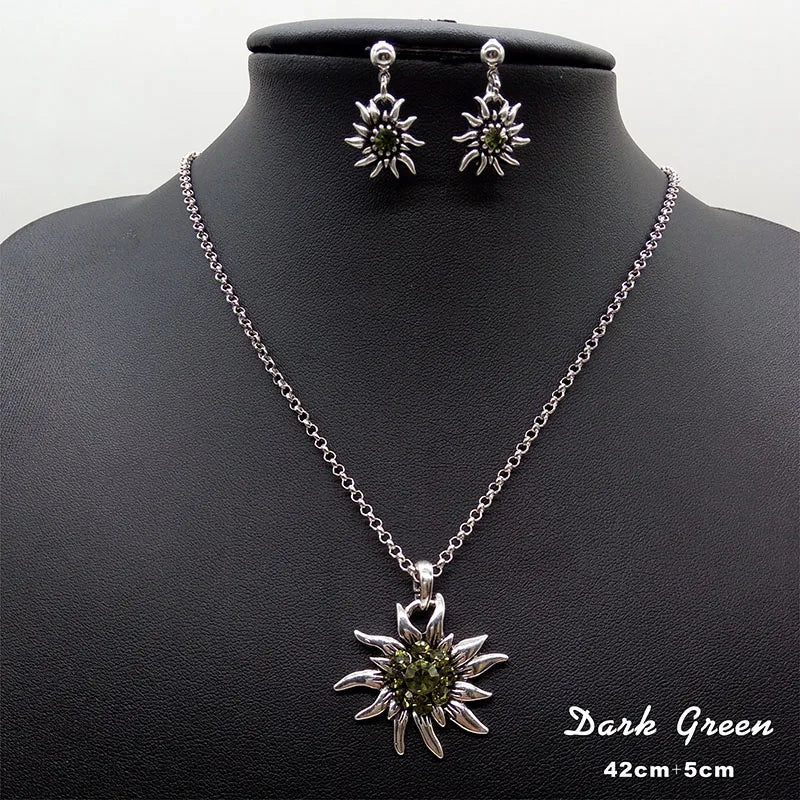 Edelweiss Necklace and Stud Earrings Women&