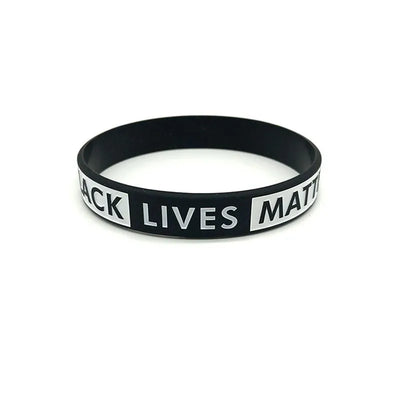 SOMESOOR Black Lives Matter Design Silicone Bracelet Wristband Rubber Melanin Racial Resist Power Fist Bangle For Men Women Gift