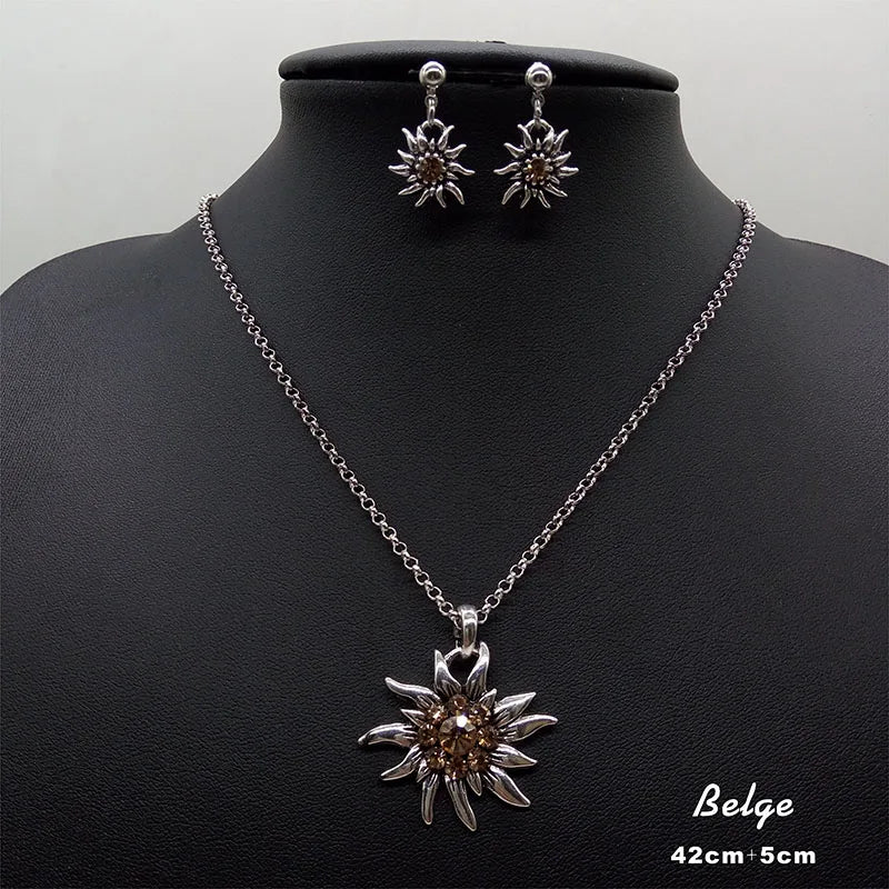 Edelweiss Necklace and Stud Earrings Women&