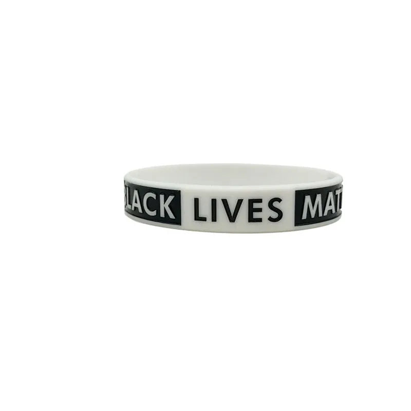 SOMESOOR Black Lives Matter Design Silicone Bracelet Wristband Rubber Melanin Racial Resist Power Fist Bangle For Men Women Gift