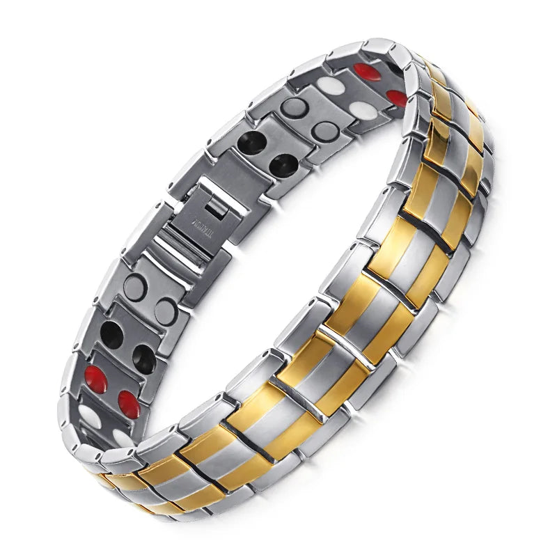 WelMag Fashion Jewelry Healing FIR Magnetic Bracelets Titanium Bio Energy Bracelet For Men Blood Pressure Accessory Wristband