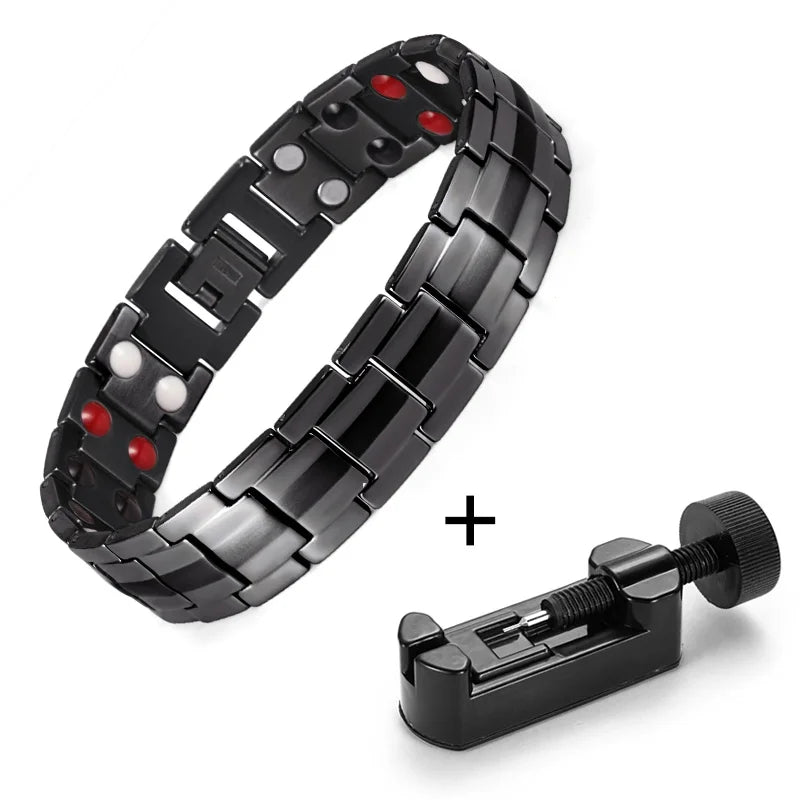 WelMag Fashion Jewelry Healing FIR Magnetic Bracelets Titanium Bio Energy Bracelet For Men Blood Pressure Accessory Wristband