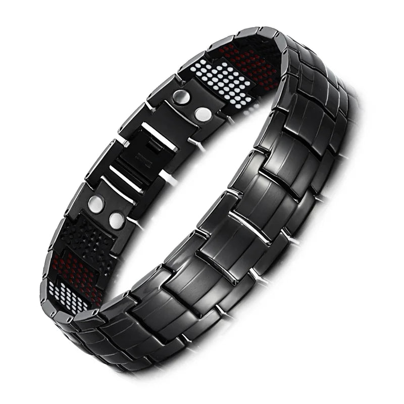 WelMag Fashion Jewelry Healing FIR Magnetic Bracelets Titanium Bio Energy Bracelet For Men Blood Pressure Accessory Wristband