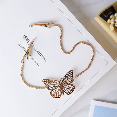 Women's sweet New Charm Chain Jewelry metal butterfly leaf hairpin headband Hair Accessories