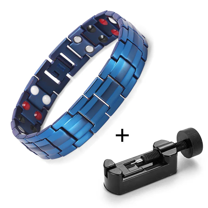 WelMag Fashion Jewelry Healing FIR Magnetic Bracelets Titanium Bio Energy Bracelet For Men Blood Pressure Accessory Wristband