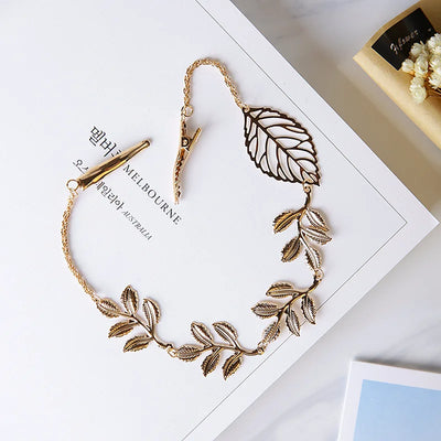 Women's sweet New Charm Chain Jewelry metal butterfly leaf hairpin headband Hair Accessories