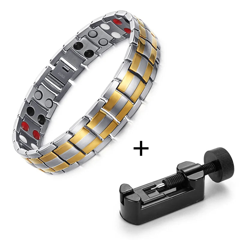 WelMag Fashion Jewelry Healing FIR Magnetic Bracelets Titanium Bio Energy Bracelet For Men Blood Pressure Accessory Wristband