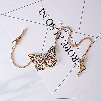 Women's sweet New Charm Chain Jewelry metal butterfly leaf hairpin headband Hair Accessories