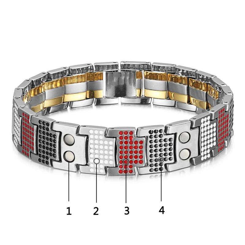 WelMag Fashion Jewelry Healing FIR Magnetic Bracelets Titanium Bio Energy Bracelet For Men Blood Pressure Accessory Wristband