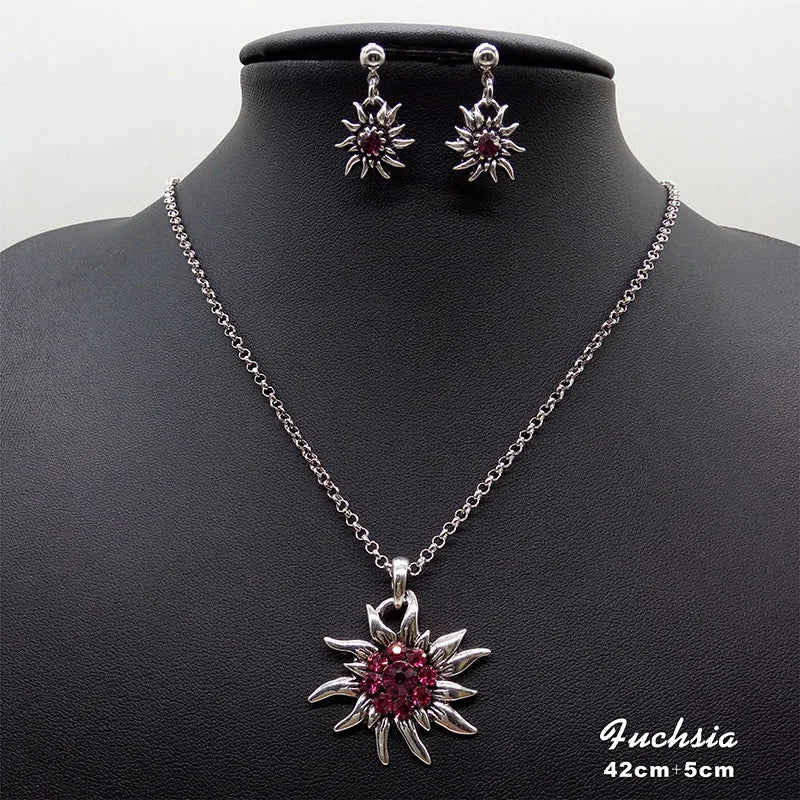 Edelweiss Necklace and Stud Earrings Women&