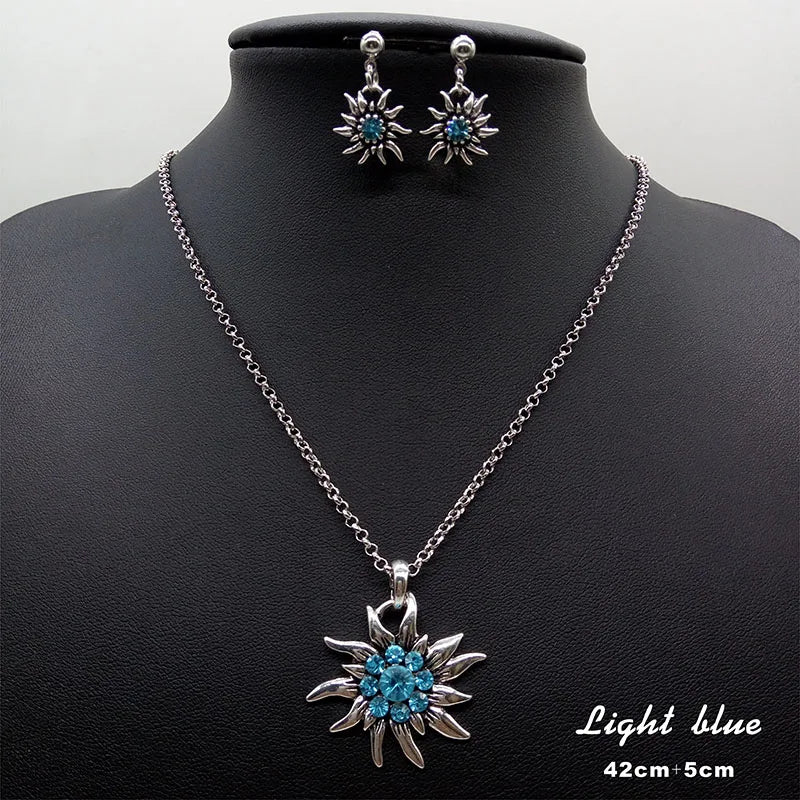 Edelweiss Necklace and Stud Earrings Women&