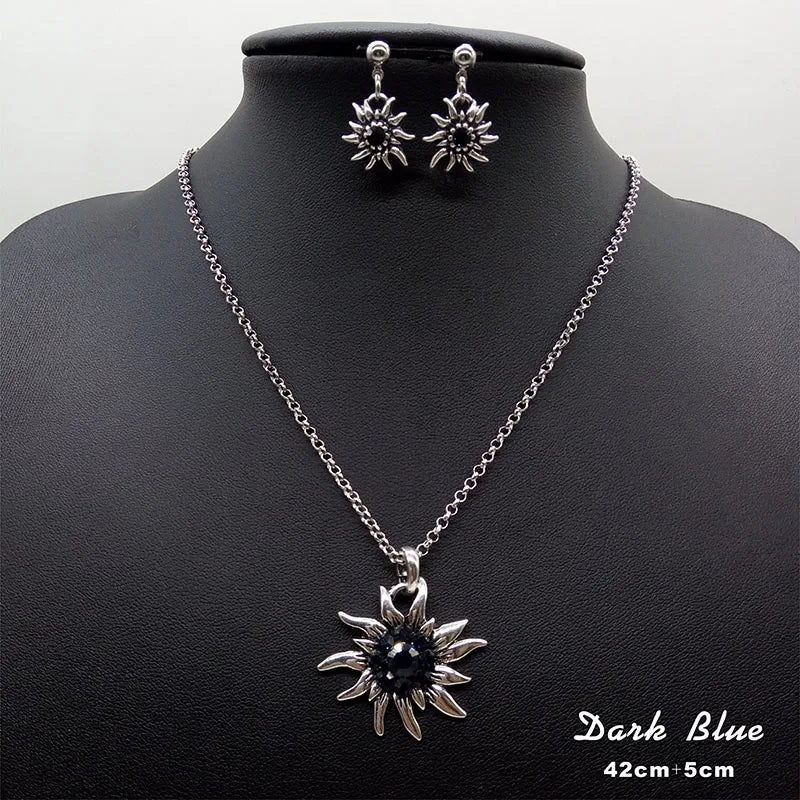 Edelweiss Necklace and Stud Earrings Women&