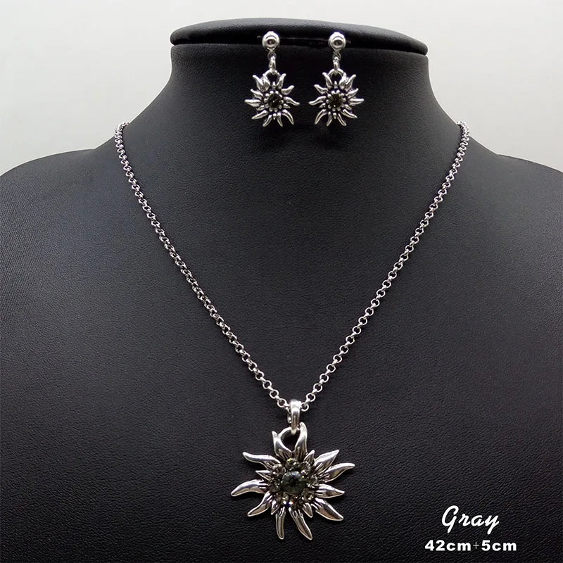 Edelweiss Necklace and Stud Earrings Women&