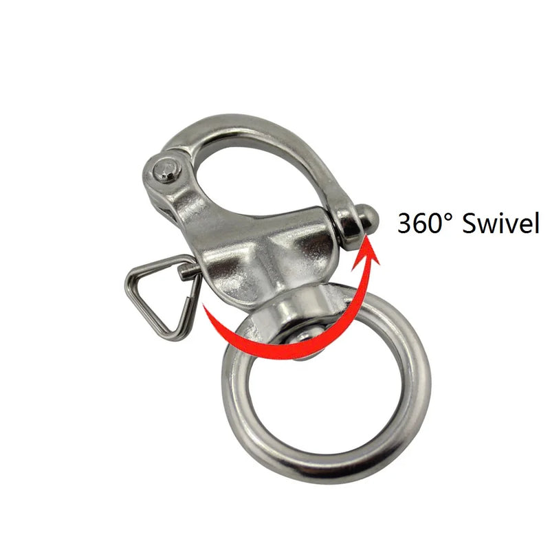 5PCS 65mm 76mm Stainless Steel 316 Quick Release Lifting Swivel Snap Heavy Duty Safety Chain Shackles Rigging Hardware