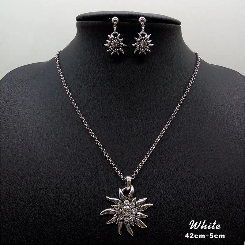 Edelweiss Necklace and Stud Earrings Women&