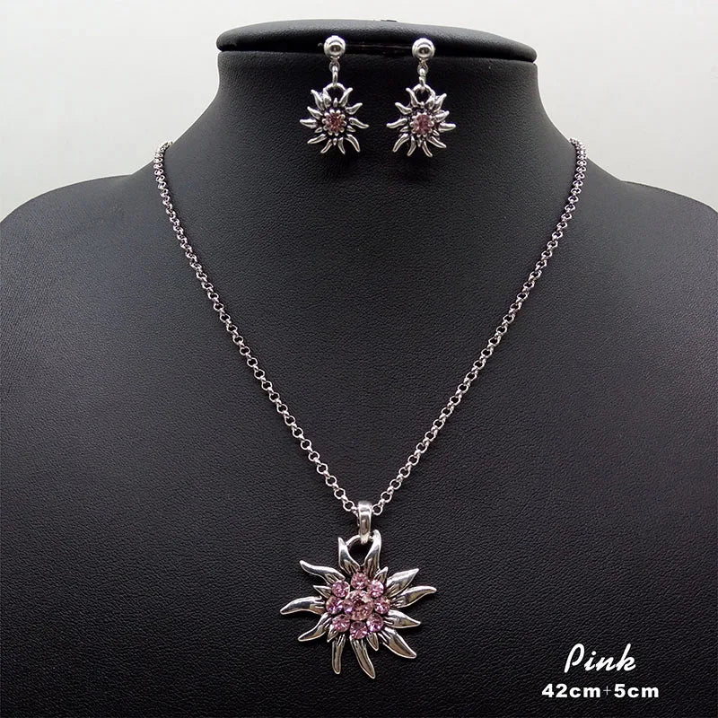 Edelweiss Necklace and Stud Earrings Women&