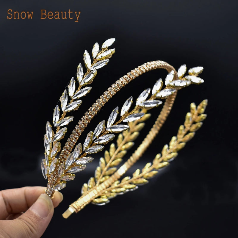 DZ030 Luxury Rhinestone Wedding Headband Bridal Headpieces Hair Accessories for Brides Women and Girls Bridesmaids Headdress