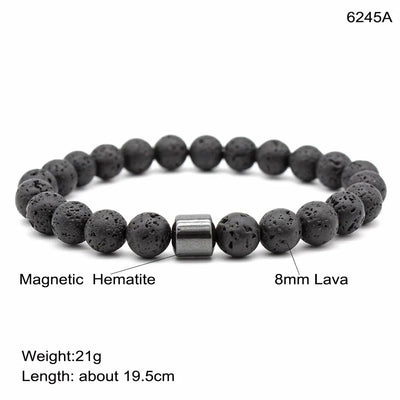 Tiger Eyes Natural Stone Beads Handmade Men Magnetic Hematite Accessory Bracelets for Boyfriend Father Gift