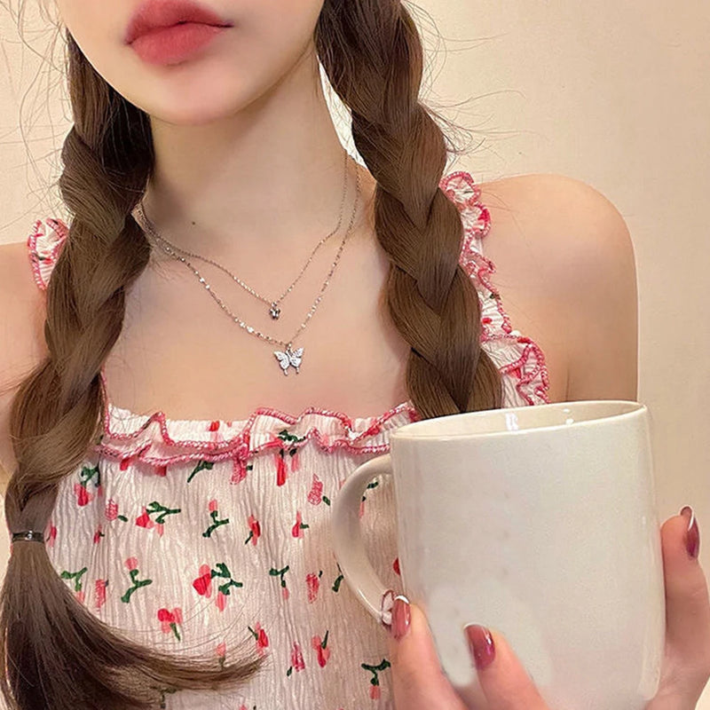 Clavicle Chain Elegant Fashion Fashionable Sparkling Pendant Necklace Niche Neck Accessories There Must Be Necklace