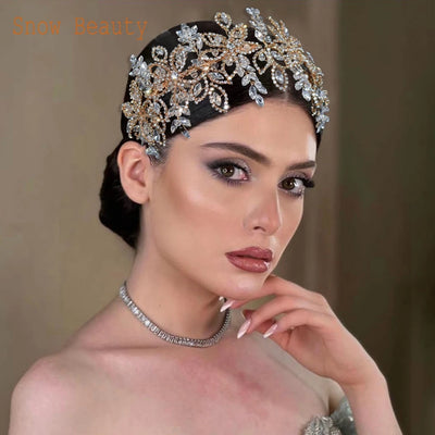 DZ087 Wedding Hair Accessories Crystal Bridal Tiara Crown Rhinetone Women Headpieces Party Head Jewelry Gift Bridesmaid Headwear