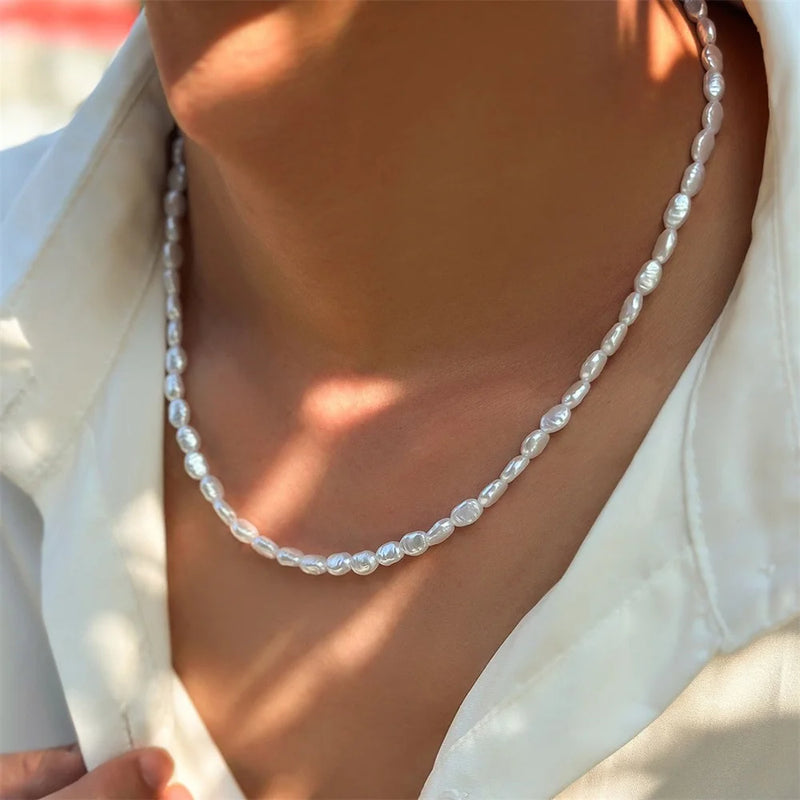 Baroque Alien Pearl Necklace Men&