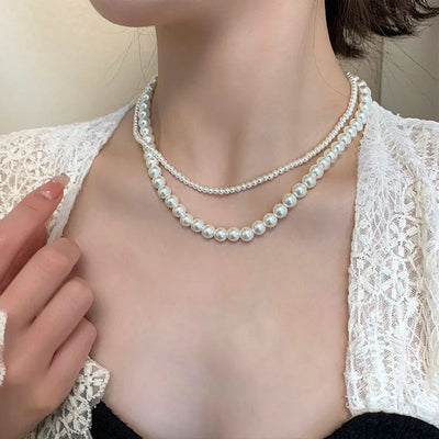 Luxury Necklace Free Shipping 2024 Double-layered Pearl Necklace for Women Fashionable Long Chain Dress Accessory