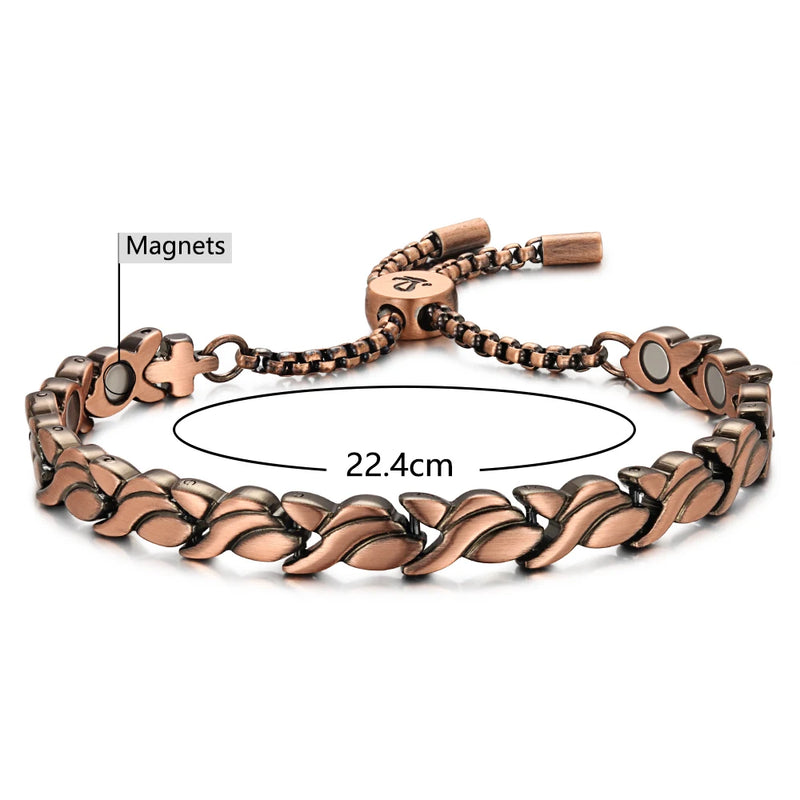 WelMag 99.9% Copper Bracelet Power Magnetic  Bio Energy Bracelet For Men Blood Pressure Magnets Bangles Improve Sleeping Jewelry