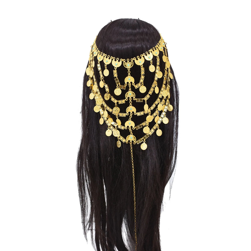 Gold Color Long Tassel Women Hair Jewelry Ethnic Travel Statement Hairband maang tikka headband