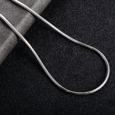 0.9/1.2/1.5/2/2.4mm Stainless Steel Square Snake Chain Necklace Silver Color For Men Women's Fashion Jewelry