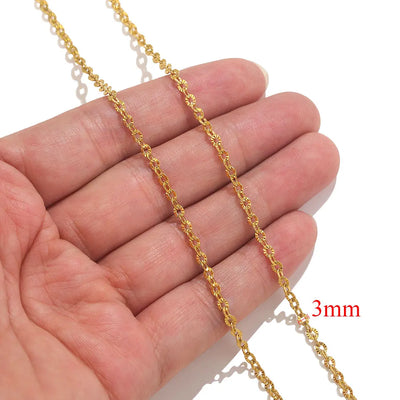 2meters Lips Beads Chain Stainless Steel Cable Chains For Jewelry Making DIY Necklace Bracelet Accessories Gold Chain Findings