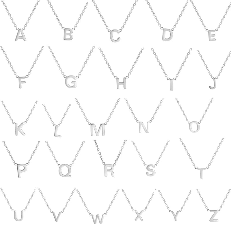 Cazador Minimalist Initial A-Z Letter Necklace for Women Alphabet Stainless Steel Choker Chains Jewelry Birthday Gift Wholesale