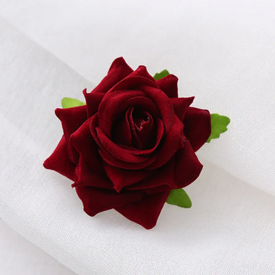 U Shaped Red Hairpins Hair Clips Wedding Hair Accessories For Women Rose Flower Headpieces Forks Bride Headdress Hair Jewelry