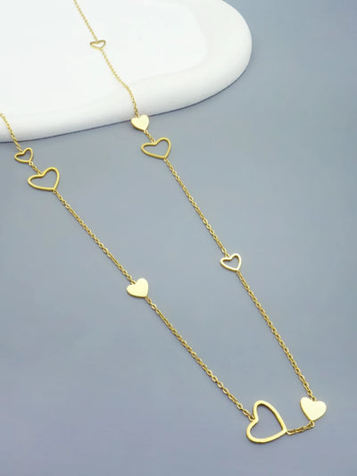 1 ladies 18K gold-plated stainless steel hollow square round rectangular star long necklace sweater chain dating gift