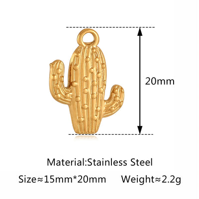 3Pcs Cactus/Cowboy Boots/Spider/Charms DIY Jewelry Making Stainless Steel Face Moon&Sun Necklace Pendants for Earrings Bracelet