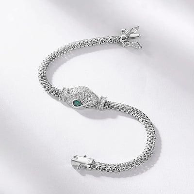 ALLNOEL 100% 925 Silver Bracelet For Women Snake Hollow Leopard Head Panther New Year Gifts Hip Hop Animal Jewelry Wholesale