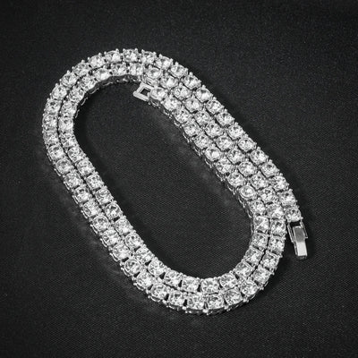 Hip Hop Shiny 15MM Cuban Link Chain Necklace Women Men Silver Color Rhinestone Iced Out Cuban Chain Punk Jewelry Necklace Gift